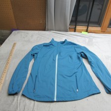 Brooks ShelterJacket Women XL Blue Lightweight Reflective Zip Running Active Jog