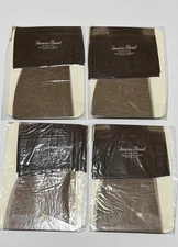 4 Pairs Famous Brand Vintage Seamless Nylon Stockings  Sz 8 1/2 M Irregular ￼