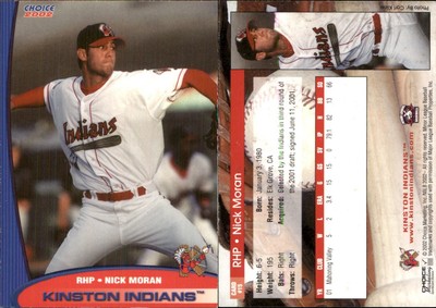 Nick Moran 2002 Choice Kinston Indians #15 RC Card FREE SHIP *AutographDen*