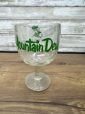 vintage Mountain Dew hillbilly "tickle your innards" thumbprint goblet glass