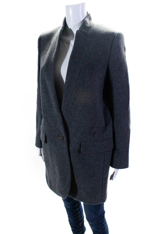 Stella McCartney Womens Single Button Notched Lapel Blazer Jacket Gray IT 40 - Image 3 of 4