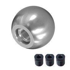 BDZMC Car Round Ball Gear Shift Knob, Aluminum Alloy Gear Shift Stick Silver