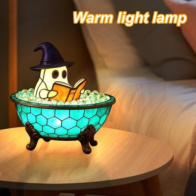 Ghost Bubble Bath LED Lamp – Cute Halloween Night Light With Color-Changing Glow, Battery Operated