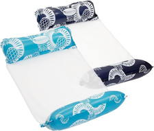 Waterlife 4-In-1 Pool Hammock 4-Pack, Inflatable Pool Chair Float, Water Saddle