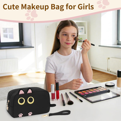 Small Makeup Bag, Cute Makeup Bag for Girls, Travel Makeup Organizer Bag Cosm...