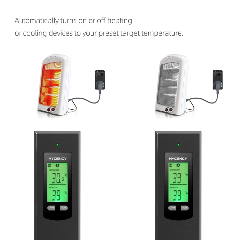 Wireless Plug in Thermostat, Digital Thermostat Outlet LCD Display Temperature - Image 4 of 4