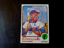 1973 Topps Autographed Jeff Burrough Texas Rangers Baseball Card #489 '70s Auto