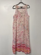 Lauren Ralph Lauren Paisley Cottage Core Dress Pink Sheer Sleeveless Medium #39