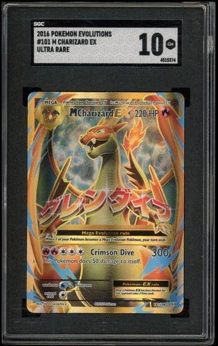 Pokemon M Charizard EX XY Evolutions Full Art #101 SGC 10 Gem Mint