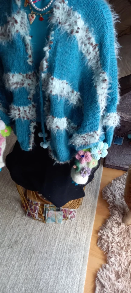 Strickjacke Oversitze Unikat Hippie Schaby Chic Impressionen  - Bild 4 von 4