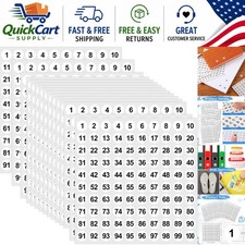 5000 Pcs 0.4 Inch Self-Adhesive Vinyl Number Stickers for Easy Organization
