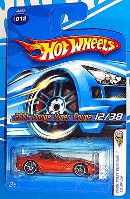 Hot Wheels 2006 First Editions #12 2006 Dodge Viper Coupe Mtflk Orange-Red - Image 1 of 2