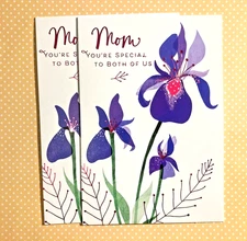 Purple Iris Flower Mother’s Day Greeting Card with Envelope From Both of Us