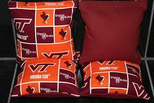 VIRGINIA TECH HOKIES 4 CORNHOLE BEAN BAGS GAME/BAGGO TOSS Quality Handmade NEW 