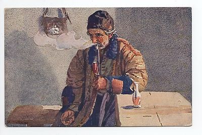RUSSIA Russia Theme Russian Types Costumes Characters Man Smoking Pipe