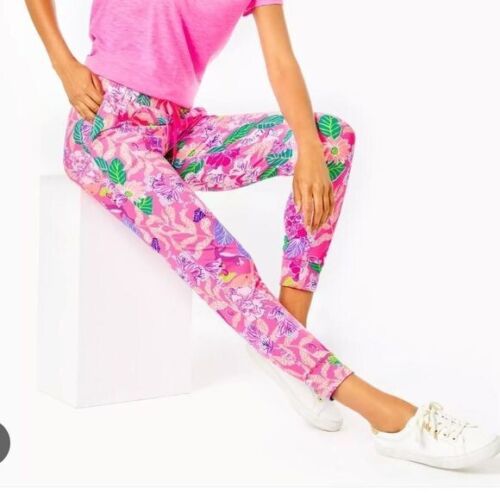 Lilly Pulitzer $128 NWT LILLABETH UPF 50+ pant Pink Isle Best of Friends L