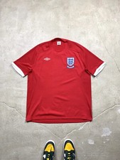 Vintage 00’s Umbro England Soccer Jersey T Shirt Hype Red XXL Size
