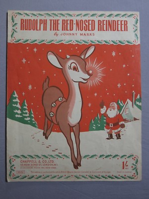 JOHNNY MARKS Rudolph der rotnasige Zügelhirsch 50er Jahre NOTEN!