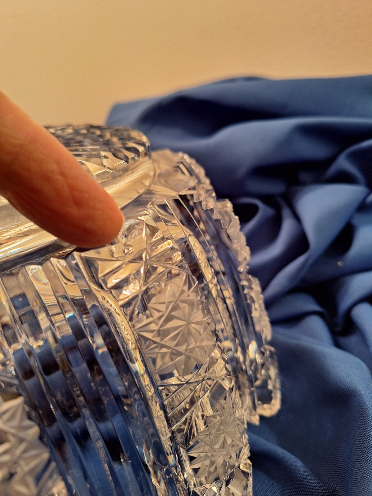Large Cut Crystal Bowl Centerpiece