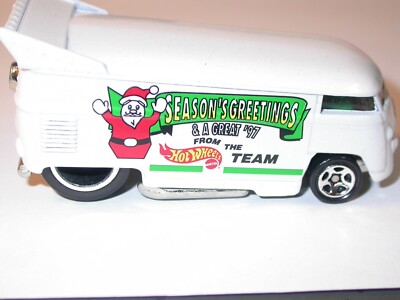 1995 Hot Wheels Employees Christmas VW Drag Bus white ORIGINAL 1