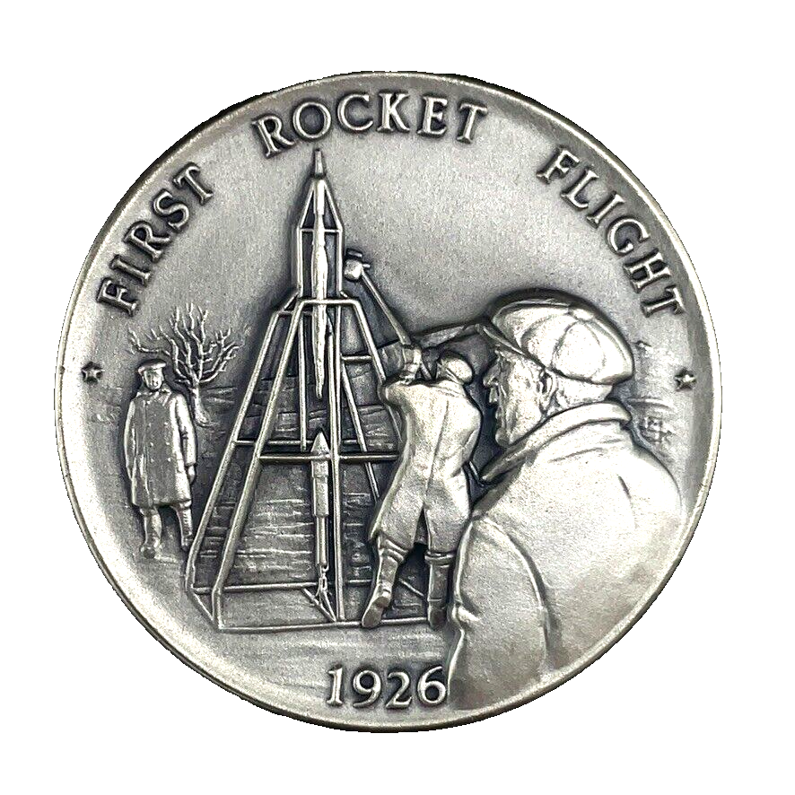 1926 First Rocket Flight - Danbury Mint Silver Medal 35.2 gr 40mm