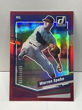 2023 Donruss Baseball Base Holo Red #237 Warren Spahn /2023 - Milwaukee Braves