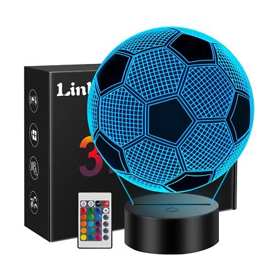 Linkax Soccer Gifts for Boys Girls Kids Night Light, Kids Birthday