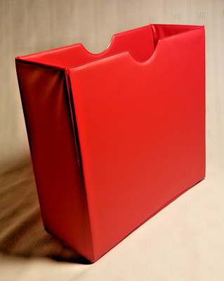 11.5'' x 12'' x 4.5'' Plastic Magazine File Box - Red - NEW - See photos