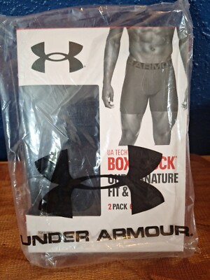 Under Armour 5XL Black 2-Pack UA Tech 6-Inch Boxerjock Briefs 1363619 ...