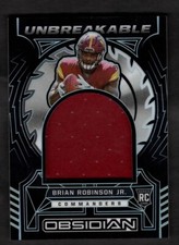 2022 Brian Robinson Jr Obsidian Football Unbreakable Rookie RC Swatch /125