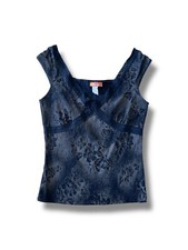 Vintage 90s Y2K Finesse Lace Trim Top Size L