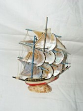 VINTAGE SHELL MODEL CLIPPER GALLEON SAILING SHIP