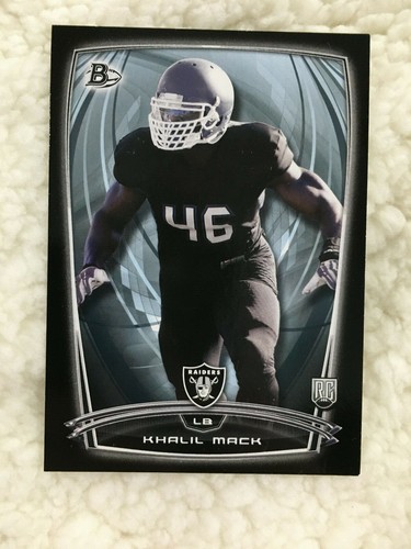 KHALIL MACK ROOKIE BLACK BORDER 2014 BOWMAN CHICAGO BEARS RC FOOTBALL 