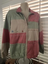 Vintage Koret Floral Embroidered Full Zip Jacket, Size M