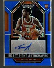 Timmy Allen 2023 Panini Prizm Draft Picks Blue Auto /125