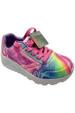 Skechers Kids Girls Street Uno Lite Swirlified Sneaker Pink/Multi