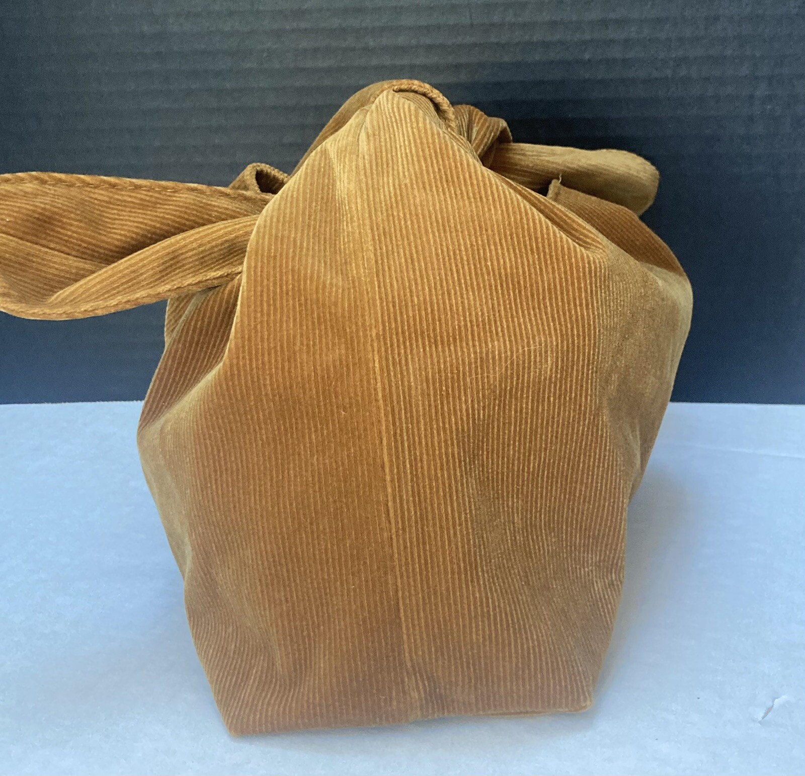 Merit Beauty Signature Cosmetic Makeup Bag Washable Corduroy Tie Top Pouch Small