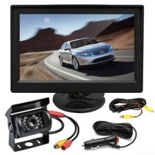 IR Rear View Backup Camera and 5" HD Parking Monitor Kit for Truck Tractor RV