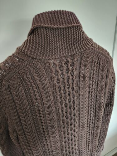 Gap Men’s Brown Cable Knit Heavy Textured Cardigan Sweater Size M - Picture 8 of 19