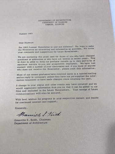 Vintage University of Illinois Department of Architecture Newsletter 1965 - Picture 4 of 5