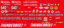 Gas Rhonda 1964 Ford Thunderbolt Russ Davis Ford 1/64th HO Scale Slot Car Decals