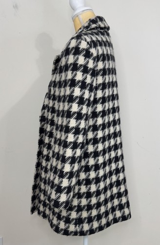 Vintage Pendleton Virgin Wool Double Breasted Coat Size 8 Houndstooth Lined - Picture 8 of 15