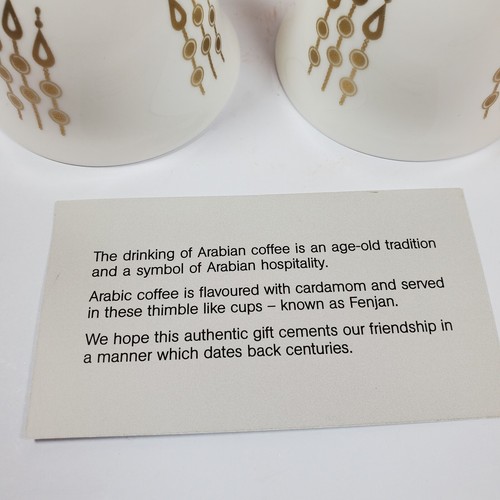Porcelain Arabian "Finjan" Coffee Cups Set of Two Arabian Coffee Sipper Cups - Picture 6 of 6