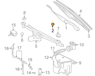 OEM Jaguar XK8 Wiper Arm Cap 1997-2006 - Part #GJA8966AB, Direct Fit Replacement