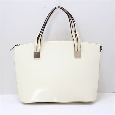 Auth CELINE - Cream Leather Handbag