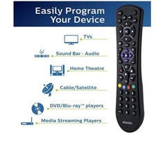 Philips Universal Remote Control Replacement- Brushed Black