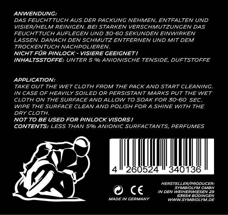 Visor and Helmet Cleaning Cloth MOIST Visor Cleaner, Helmet Cleaner, Helmet, Cloth - Image 4 of 4