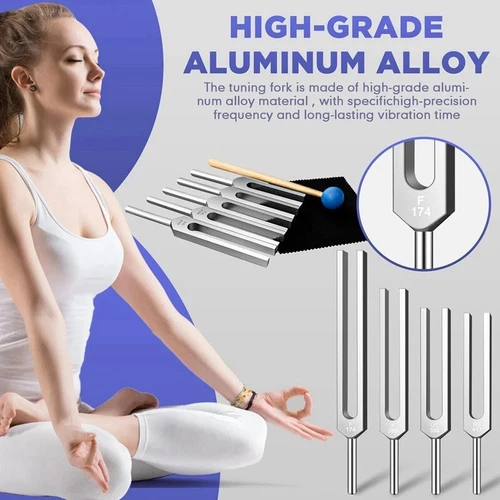 9x Solfeggio Tuning Fork Set with Voice Box for Yoga DNA Healing Sound Therapy - Picture 8 of 15