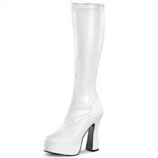 PleaserUSA Plateau-Kniestiefel Electra-2000Z mattweiß