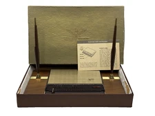 American Walnut Desk Accessories Park Sherman Rolodex Set Vintage NOS w/ Org Box